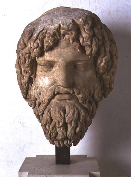 Bearded head representing Jupiter von Roman