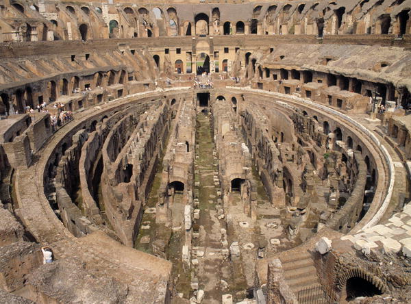 Interior of the Colosseum, built c.70-80 AD (photo)  von Roman