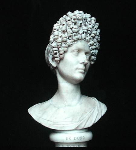 Portrait bust of a Roman woman at the time of Flavius von Roman