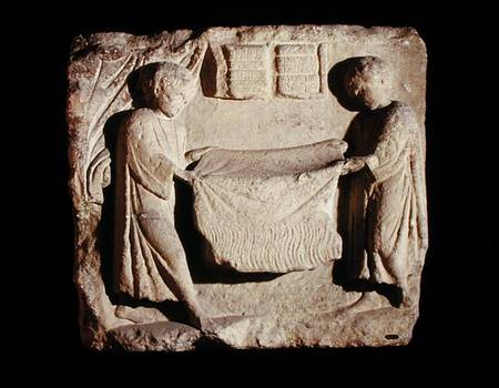 Relief depicting a draper in his shop von Roman
