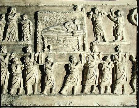 Relief depicting a funeral scene von Roman