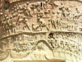 The Roman army crossing the Danube, detail from Trajan's Column 113 AD
