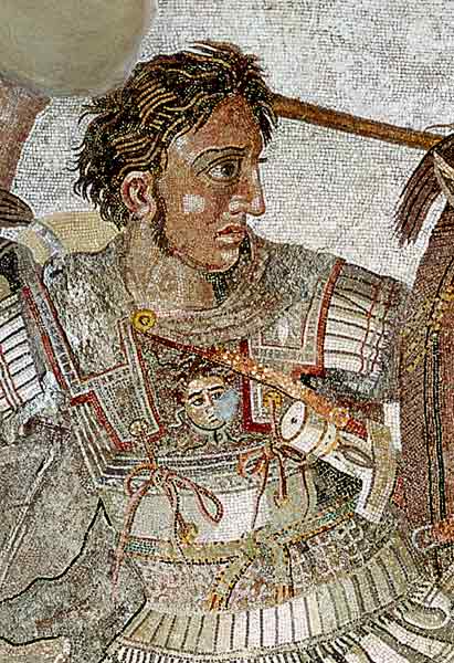 Alexander the Great (356-323 BC) from 'The Alexander Mosaic', depicting the Battle of Issus between von Roman