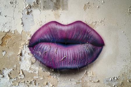Lippen an der Wand