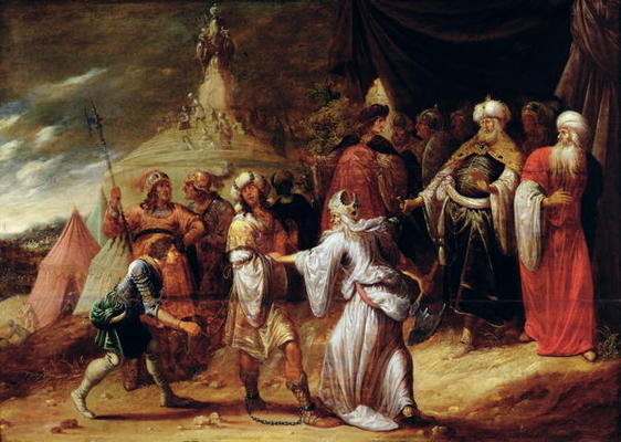 Samuel Killing Agag, King of the Amalekites (oil on panel) von Rombout van Troyen