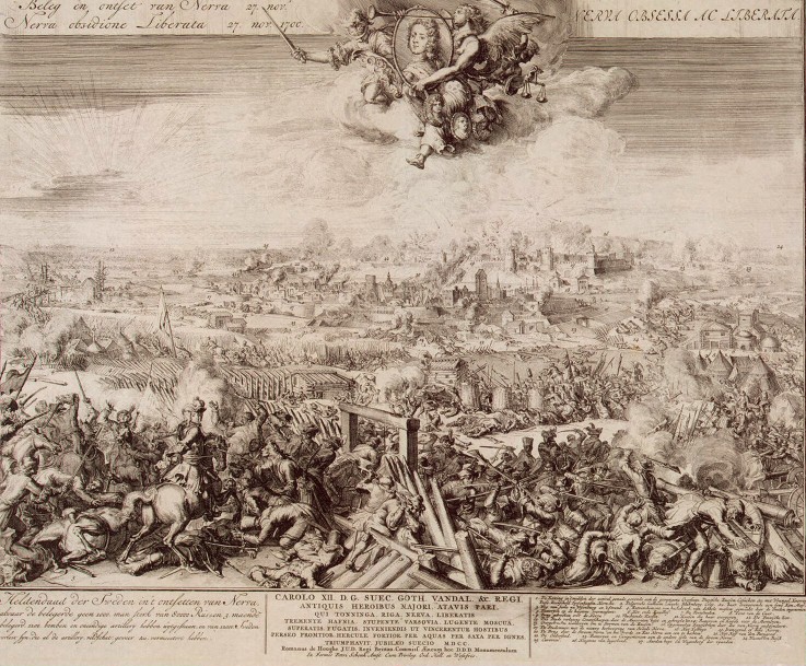 Die Schlacht bei Narva am 19. November 1700 von Romeyn de Hooghe