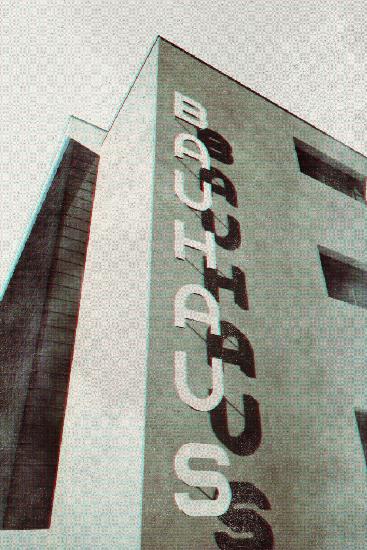 Bauhaus Dessau-Architektur im Vintage-Magazin-Stil I
