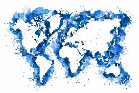 Blaue Striche Weltkarte