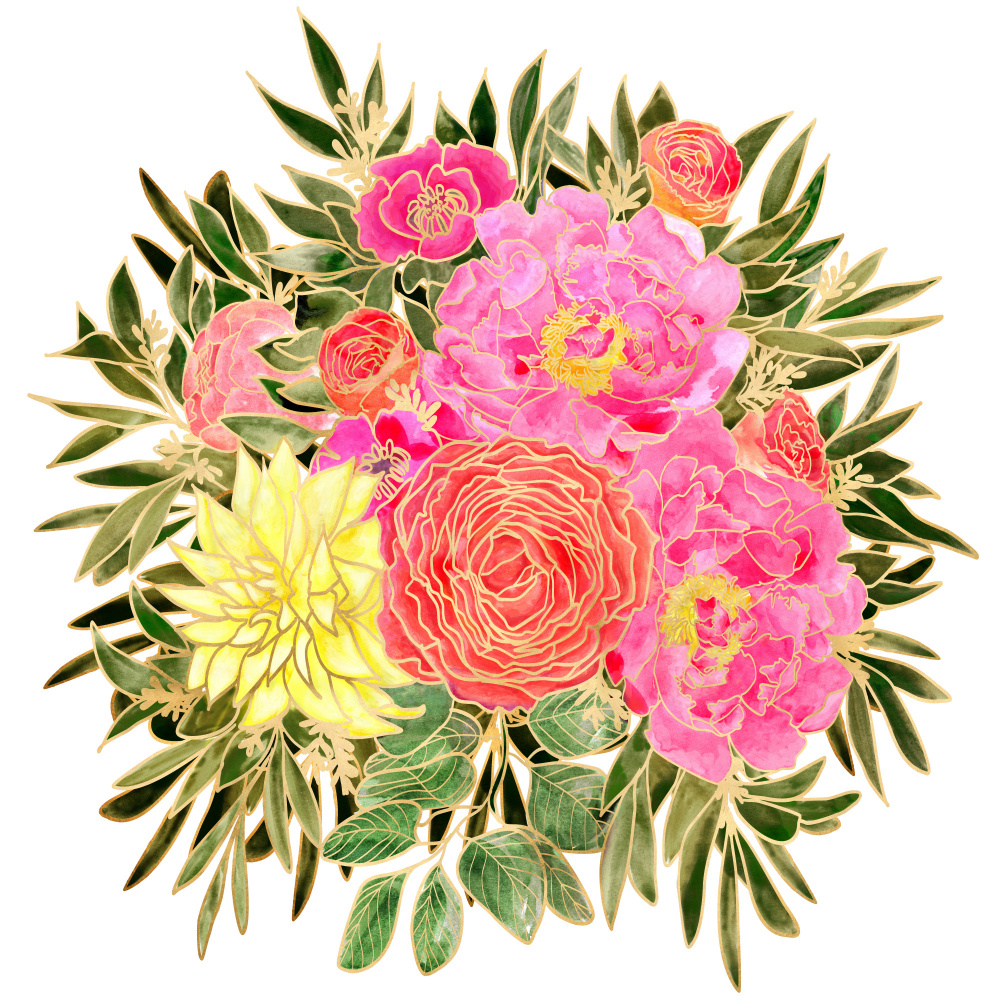 Bunter Nanette-Blumenstrauß von Rosana Laiz Blursbyai