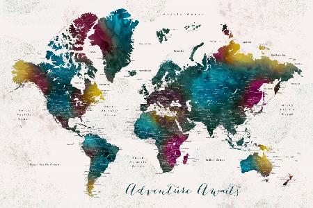 Charleena-Weltkarte mit Städten,Abenteuer erwartet Sie