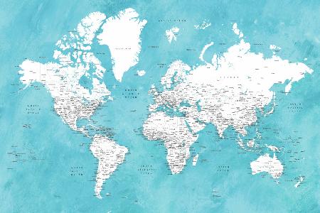 Detaillierte Weltkarte mit Städten Idrak