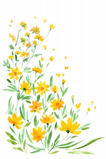 Gelbe Aquarell-Wildblumen