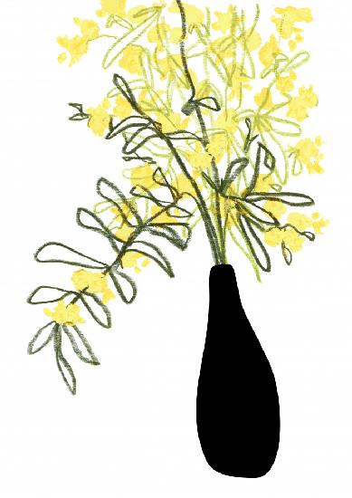 Gelbe Blüten in einer Vase