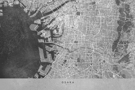 Graue Karte von Osaka