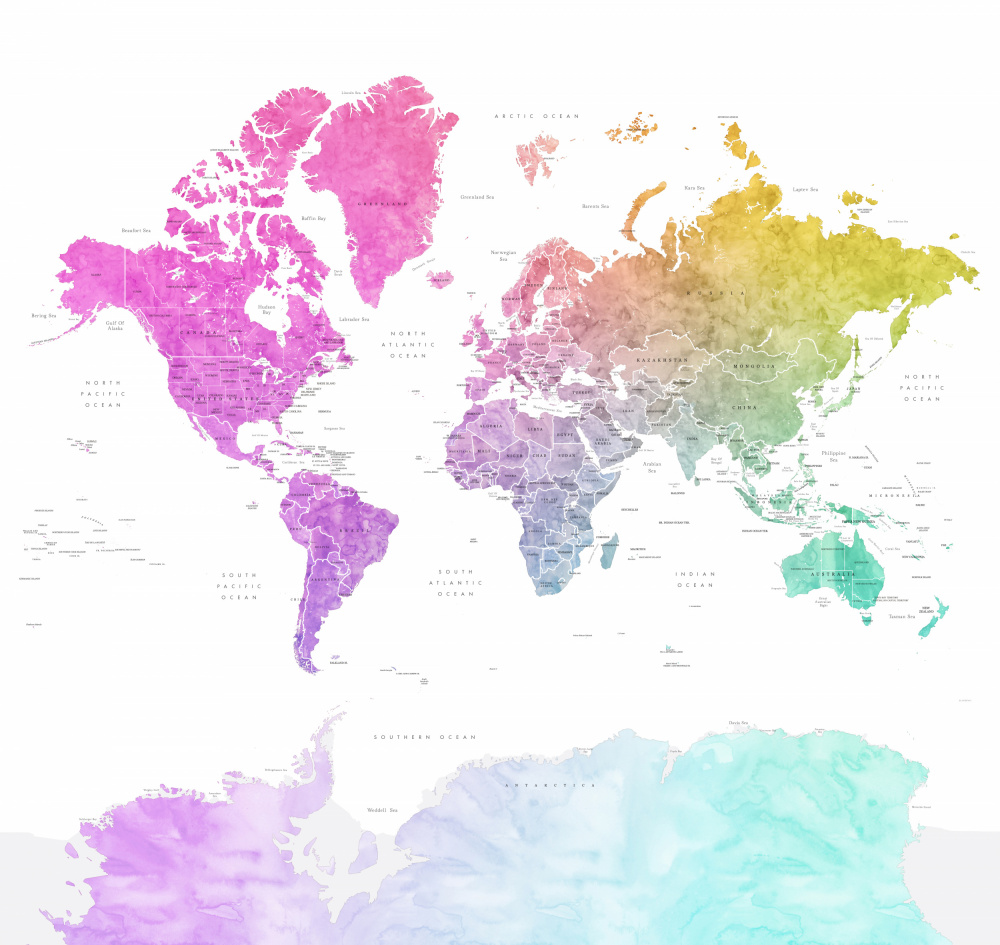 Löwe-Weltkarte mit Ländern von Rosana Laiz Blursbyai