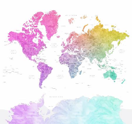 Löwe-Weltkarte mit Ländern