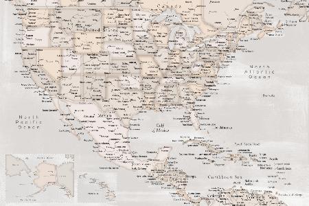Lucille,Karte der Vereinigten Staaten und der Karibik