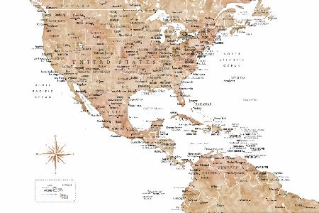 Neutrale Karte der USA und der Karibik
