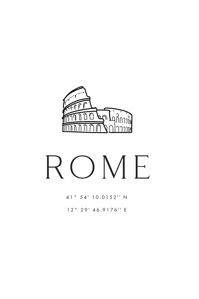 Rom stimmt mit der Skizze des Kolosseums überein von Rosana Laiz Blursbyai