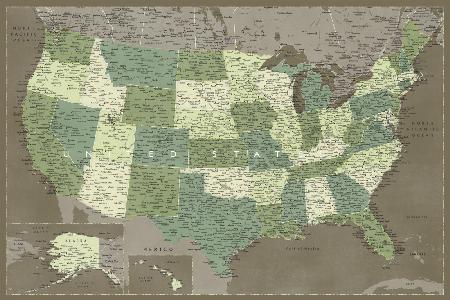 Sehr detaillierte Karte der Vereinigten Staaten,Camo