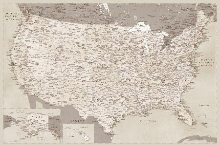 Sehr detaillierte Karte der Vereinigten Staaten,Gentry