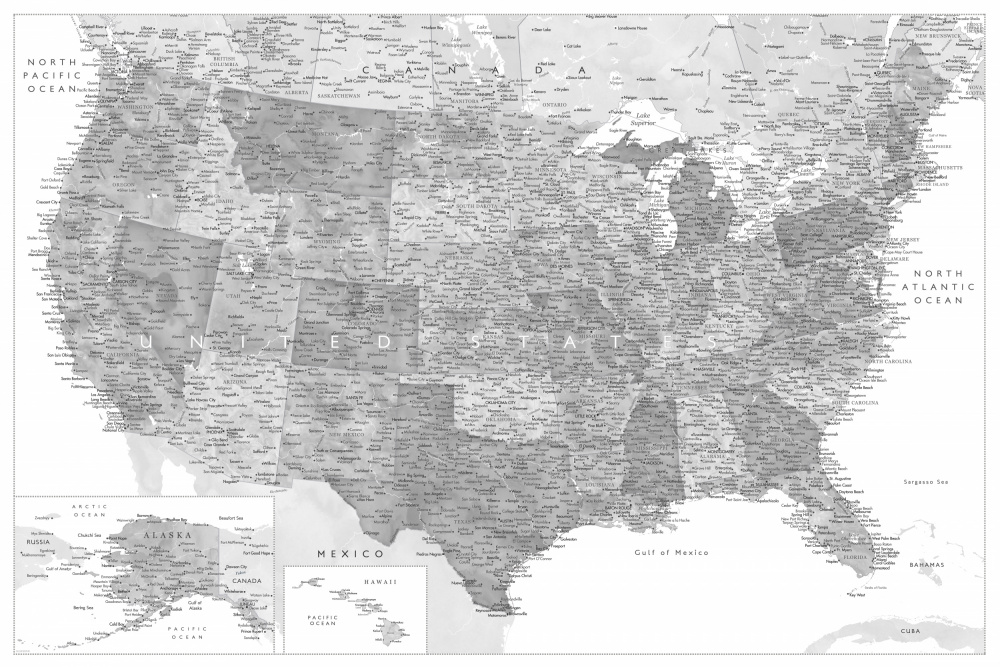 Sehr detaillierte Karte der Vereinigten Staaten,Jimmy von Rosana Laiz Blursbyai