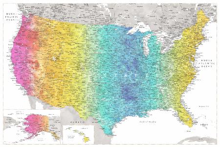 Sehr detaillierte Karte der Vereinigten Staaten,Jude