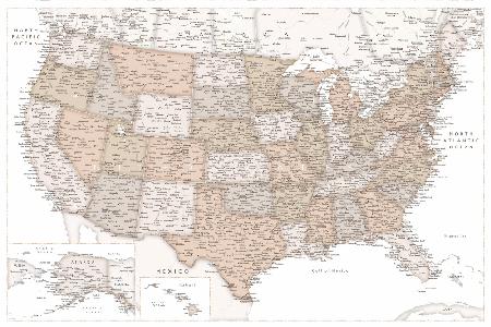 Sehr detaillierte Karte der Vereinigten Staaten,Louie