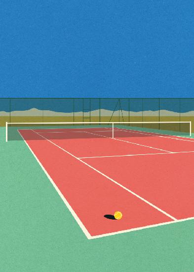 Tennisplatz in der Wüste