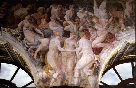 Goddesses Dancing, detail of decorative scheme in the Gallery of Francis I von Rosso Fiorentino