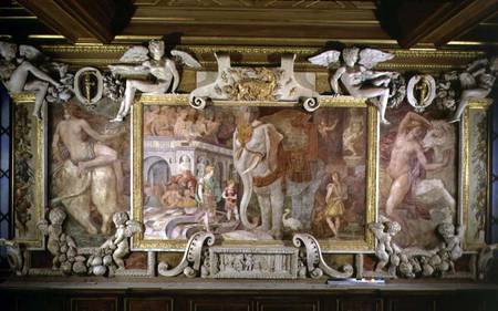 The Triumphal Elephant, an allegorical tribute to Francis I, detail of decorative scheme in the Gall von Rosso Fiorentino