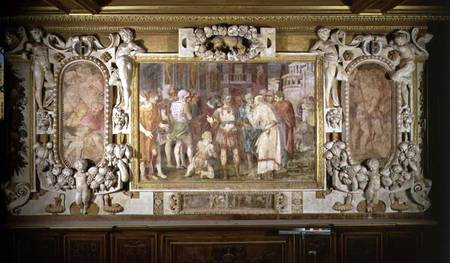 The Unification of the State, detail of decorative scheme in the Gallery of Francis I von Rosso Fiorentino