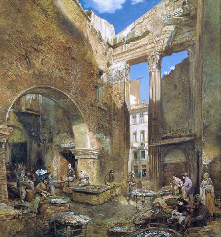 Der Fischmarkt in Rom Nach 1865