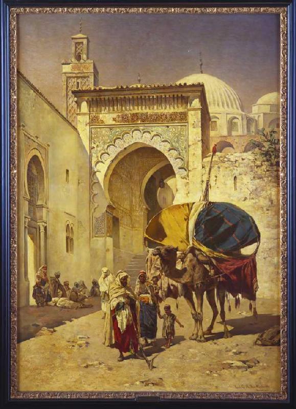 Eine arabische Straßenszene. von Rudolf Gustav Müller Wiesbaden