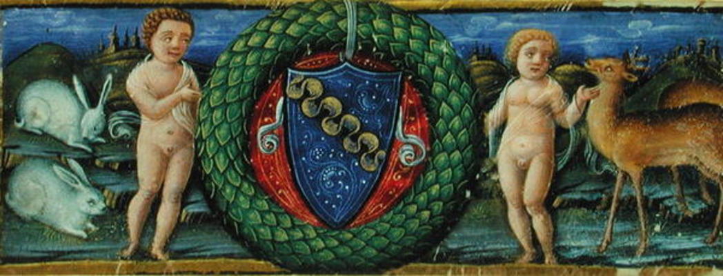 The Coat of Arms of the Marcello Family (vellum) von Russi Francesco di Giovanni de