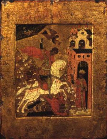 St. George and the Dragon, icon von Russian School
