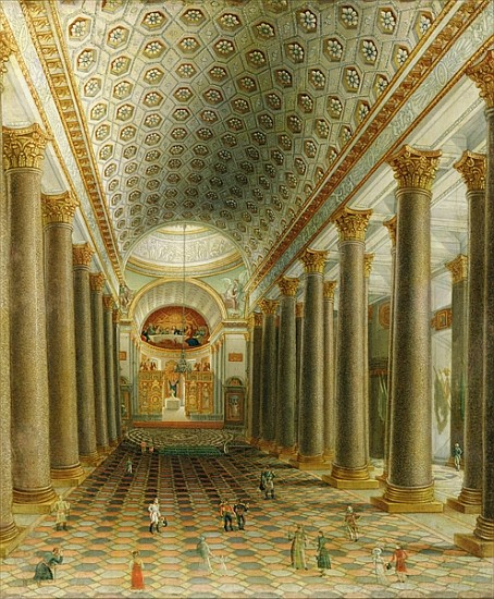 Interior view of the Kazan Cathedral in St. Petersburg von Russian School