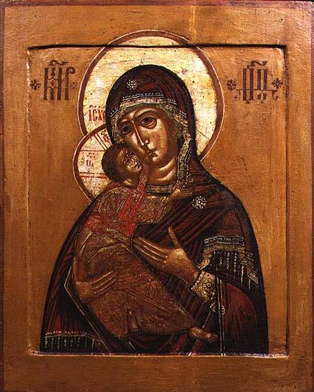 Mother of God of Vladimir, icon from north western Russia von Russian School