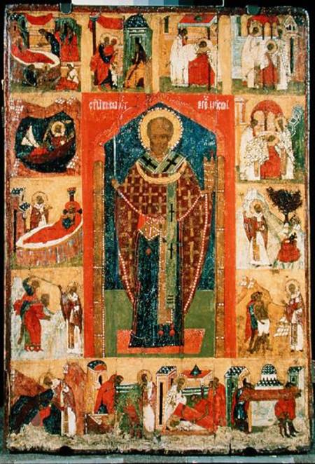 St. Nicholas of Moshajsk with scenes from his life von Russian School
