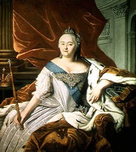Portrait of Elizabeth Petrovna (1709-62) Empress of Russia von Russian School