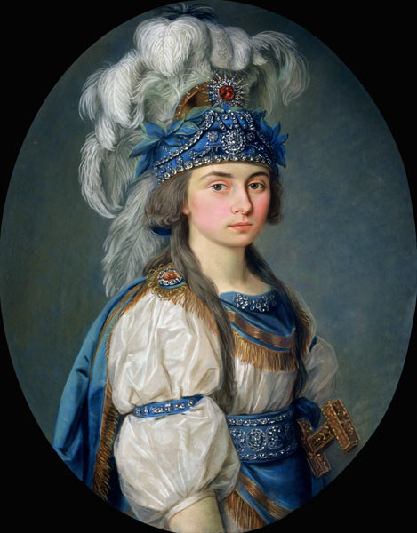 The actress and singer Praskovya Zhemchugova (1768-1803) as Eliane in Andre Gretry''s opera ''Les ma von Russian School