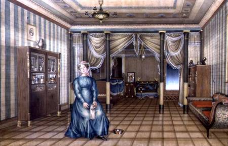 A Spinster in a Neo-Classical Sitting Room Interior von Russian School