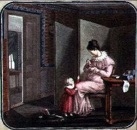 Mother and Child in an Interior 1820  on