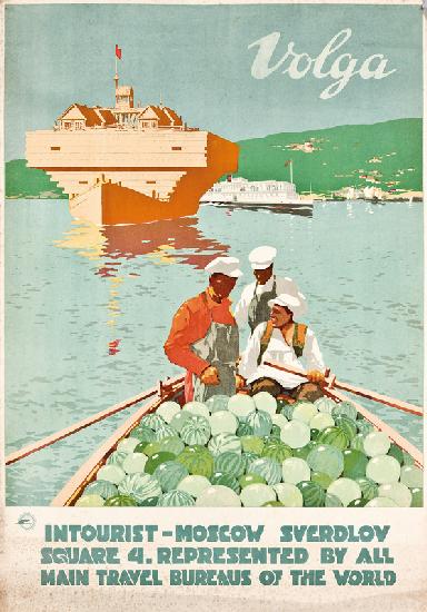 Poster for the Russian travel agency 'Intourist' advertising Volga 1932