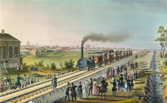 Die Eröffnung der Eisenbahn von St. Petersburg nach Pawlowsk von Russischer Meister