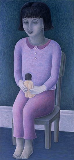 Girl and Doll, 2003 (oil on canvas)  von Ruth  Addinall