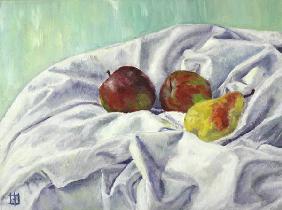 Stilleben Äpfel Birne 2001