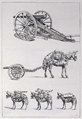 Die Artilleriekanone und ihr Transport