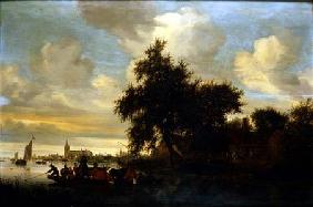 River Landscape with Ferry 1633