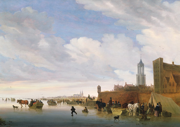 Winter scene near Utrecht von Salomon van Ruysdael